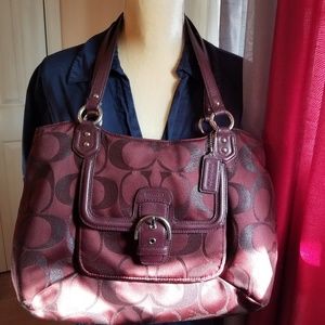 Coach Campbell Metallic Burgundy Purse 💅💋👜